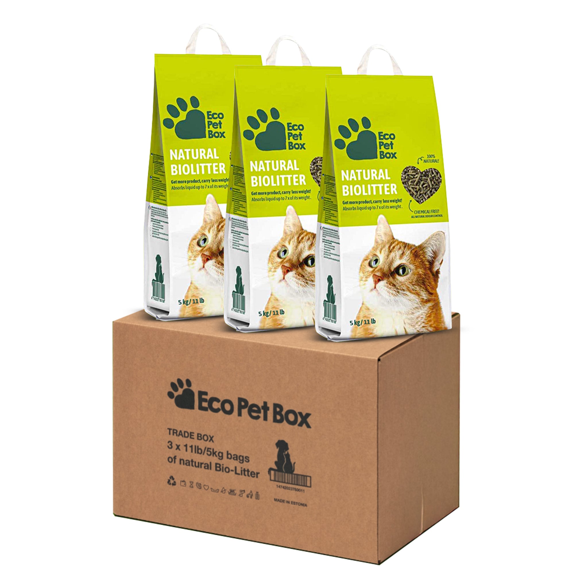 natürliches Katzenstreu aus Holz EcoPetBox