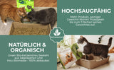 Katze nutzt nachhaltige Katzentoilette aus Karton