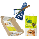 Katzenpflege Komplettset mit Katzentoilette, Streu, Näpfen und Schaufeln von EcoPetBox