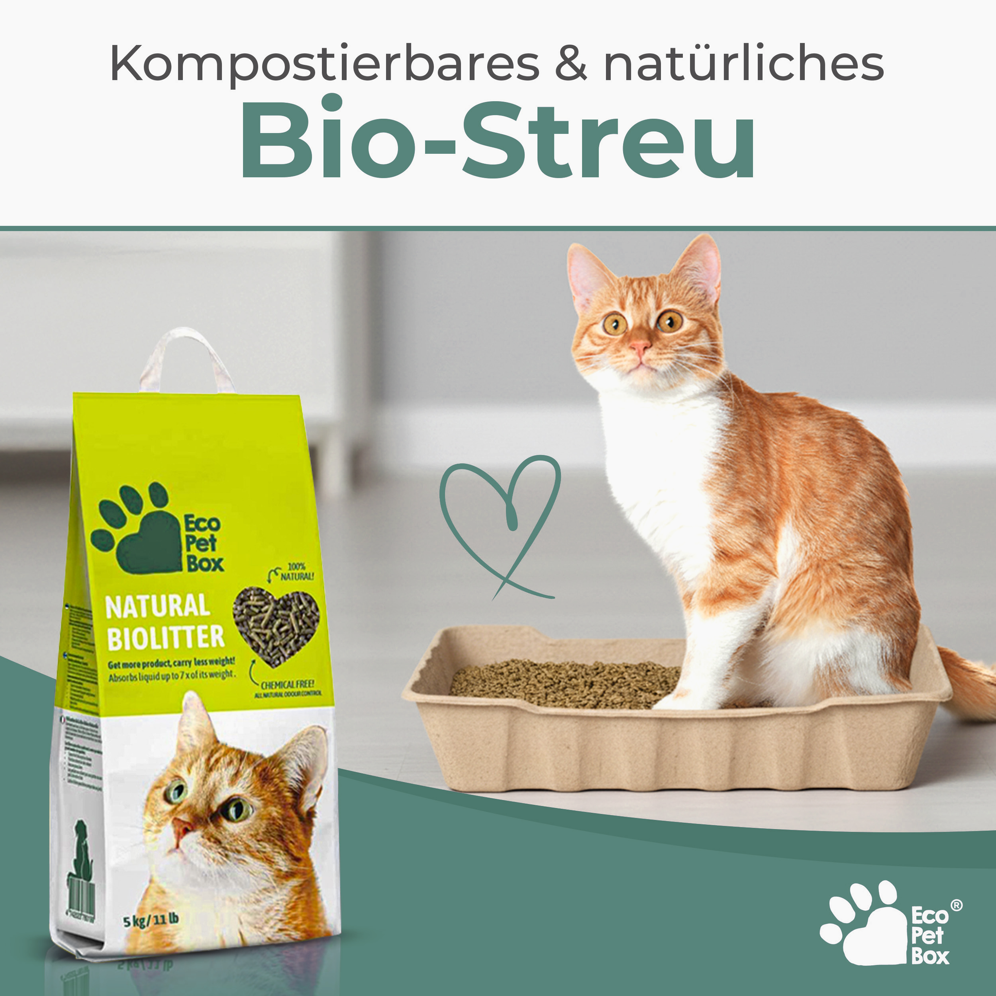 biologisch abbaubares Katzenstreu Holz