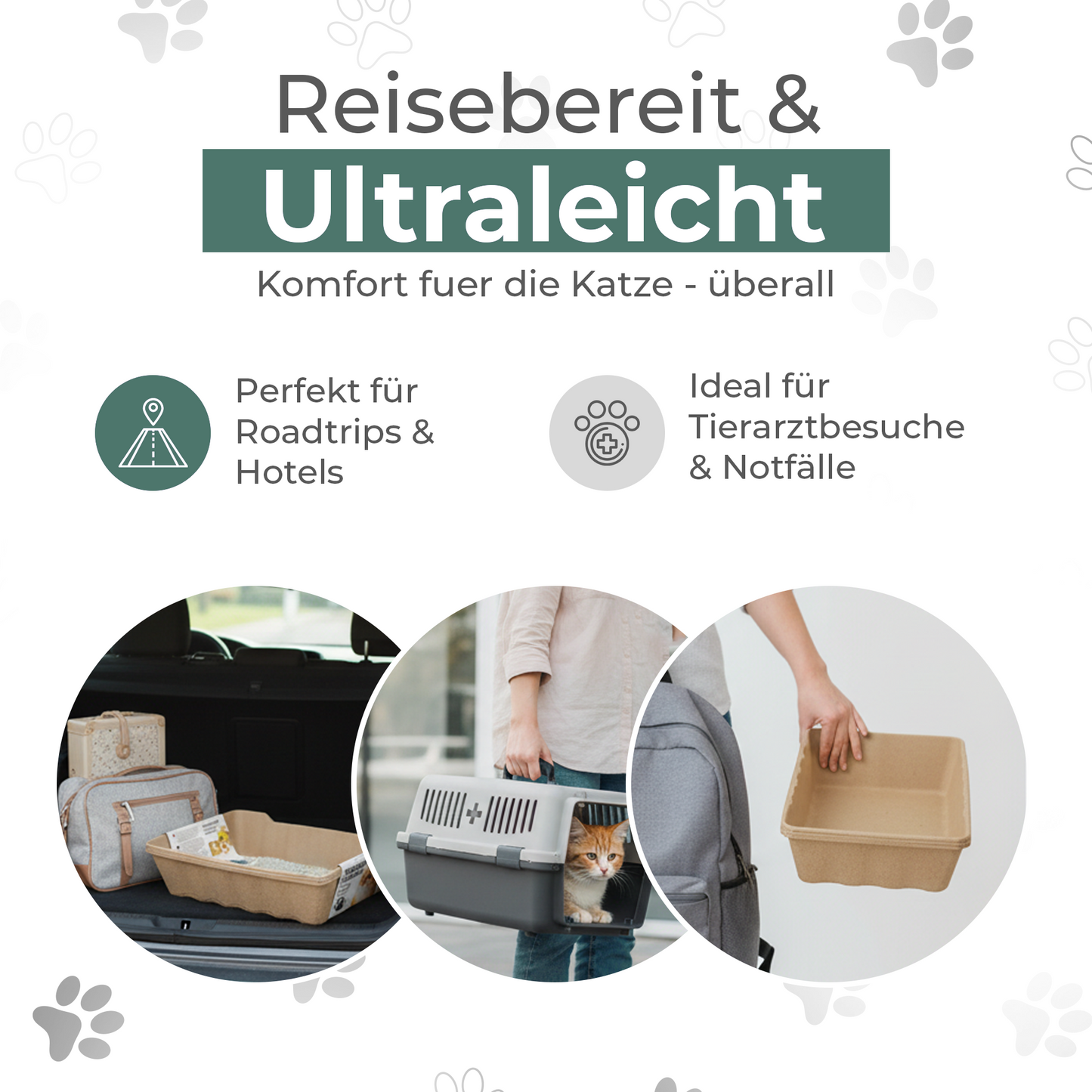 Reisebereite Katzentoilette