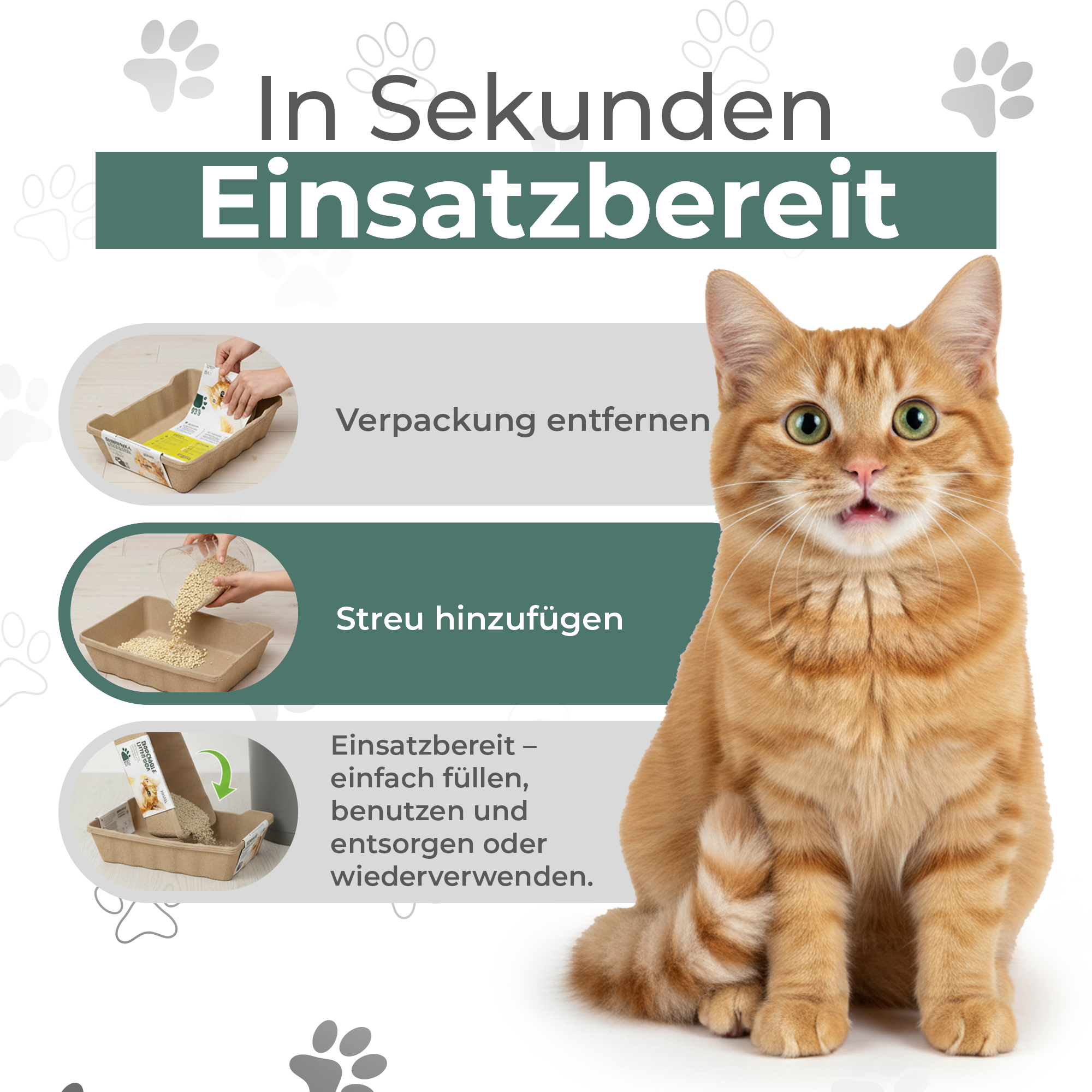 XL Katzentoilette aus Karton mit hohem Rand EcoPetBox
